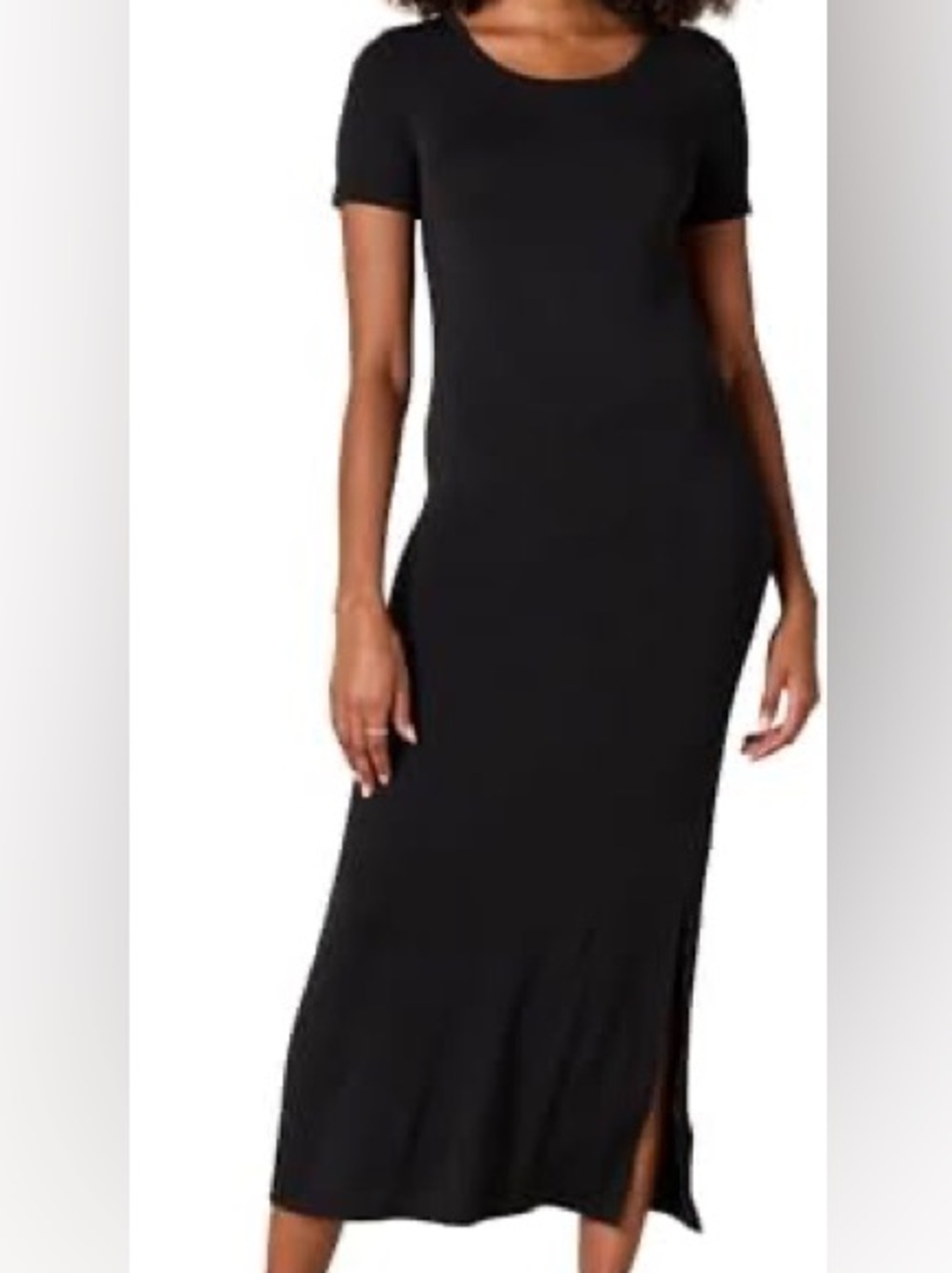 Michael Kors Black Short/ Cap Sleeve Both Side Slit Long Dress Size L
